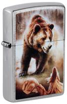 Isqueiro de Bolso Zippo Mazzi Grizzly Bear Street Cromado