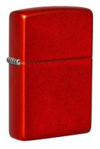 Isqueiro de bolso Zippo metálico vermelho fosco genuíno à prova de vento