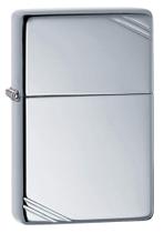 Isqueiro de bolso Zippo Vintage de alto polimento cromado com barras Isqueiro de bolso Zippo Vintage de alto polimento cromado com barras