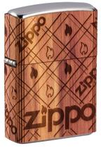 Isqueiro de bolso Zippo Woodchuck USA Cedar Wrap Brown