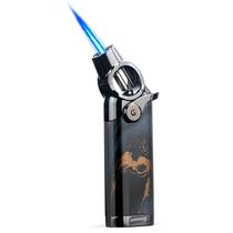 Isqueiro de butano HONEST Single Jet Flame recarregável de metal preto Isqueiro de butano HONEST Single Jet Flame recarregável de metal preto