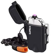 Isqueiro de plasma de arco duplo recarregável elétrico impermeável