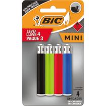 Isqueiro Descartável BIC Mini a GÁS Leve 4 Pague 3 Blister