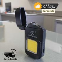 Isqueiro Elétrico Lanterna Duplo Recarregável LED Anti Vento