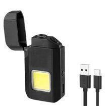 Isqueiro Elétrico Recarregável com Lanterna Led Usb 7 cm Isqueiro Elétrico Recarregável com Lanterna Led Usb 7 cm