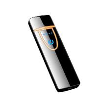 Isqueiro Elétrico Recarregável USB Touch Sem Chama à Prova de Vento Preto