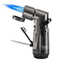 Isqueiro LCFun Windproof recarregável Triple Jet Flame
