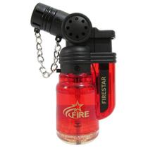 Isqueiro Maçarico Firestar Recarregável Chama Forte Regulável Cor:Vermelho