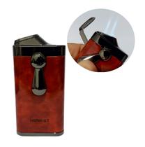 Isqueiro Maçarico Honest Duas Chamas Elegante Com Furador 802