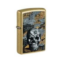 Isqueiro Mecânico Zippo Floral Caveira de Latão de Bolso Isqueiro Mecânico Zippo Floral Caveira de Latão de Bolso