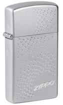Isqueiro Mecânico Zippo Slim Design Pontilhado Cromado Fosco