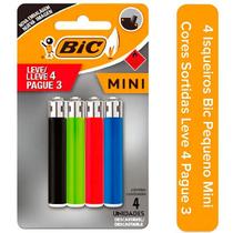 Isqueiro Mini BIC Original 4 Unidades Display Cores Sortidas