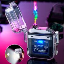 Isqueiro Plasma Eletrico LED à Prova Dágua Recarregável Super Potente Transparente