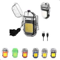 Isqueiro Plasma Recarregável com Lanterna Led Prova D'agua