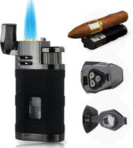 Isqueiro PROMISE Triple Jet Flame recarregável butano preto Isqueiro PROMISE Triple Jet Flame recarregável butano preto