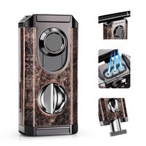 Isqueiro Scymigh Triple Jet Flame com cortador e suporte em V Isqueiro Scymigh Triple Jet Flame com cortador e suporte em V