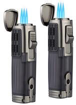 Isqueiro TOMOLO Triple Jet Flame recarregável, pacote com 2 unidades