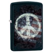 Isqueiro Zippo 28864 Classic Peace on Flag Preto Fosco