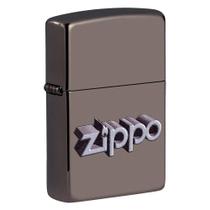 Isqueiro Zippo 49417 Classic Logo 3D Design Black Ice