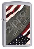 Isqueiro Zippo American Flag Metal Satin Chrome 77001