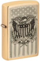 Isqueiro Zippo Bolso American Crest em Latão Escovado Isqueiro Zippo Bolso American Crest em Latão Escovado