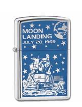 Isqueiro Zippo cromado Moon Landing edição limitada 2009 Lua