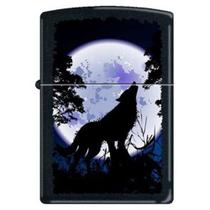 Isqueiro Zippo Howling Wolf and Moon Black Matte 0024 Isqueiro Zippo Howling Wolf and Moon Black Matte 0024