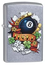Isqueiro Zippo Luck Tattoo Street Chrome, recarregável Isqueiro Zippo Luck Tattoo Street Chrome, recarregável