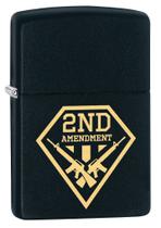Isqueiro Zippo Second Amendment Gun Shield Black Matte 79551