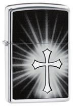 Isqueiro Zippo White Cross Chrome Polido Isqueiro Zippo White Cross Chrome Polido