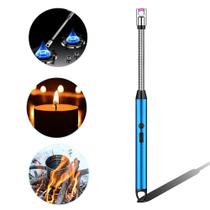 Isqueiros Acendedores Eletrônico Flexível com USB Recarregável Rotação 360 Graus em Aço Inoxidável TB1904AZ