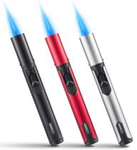 Isqueiros de butano Urgrette, pacote com 3, recarregáveis, 15 cm, Jet Flame Isqueiros de butano Urgrette, pacote com 3, recarregáveis, 15 cm, Jet Flame