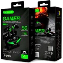 It blue Le-2406 Fone Gamer Bluetooth 5.0 com Microfone e Luz Verde It blue Le-2406 Fone Gamer Bluetooth 5.0 com Microfone e Luz Verde