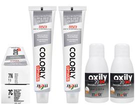 Itely Kit c/2 Tintas Colorly 7N Louro Intenso + 7C Louro Cinza 60 ml + 2 Oxily 20 Volumes 60 ml