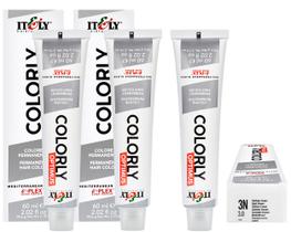 Itely Kit c/3 Tintas Colorly 3n Castanho Escuro 60 ml