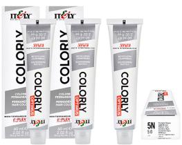 Itely Kit c/3 Tintas Colorly 5n Castanho Claro 60 ml