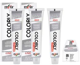 Itely Kit c/3 Tintas Colorly 8N Louro Claro 60 ml