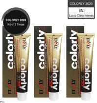 Itely Kit c/3 Tintas Colorly 8NI Louro Claro Intenso 60 ml