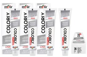 Itely Kit c/4 Tintas Colorly 3N Castanho Escuro 60 ml