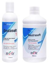 Itely Kit Líquidos de Permanente Ondasoft nº1 - Cabelos Naturais e Difíceis 240 ml + Neutrasoft 500 ml