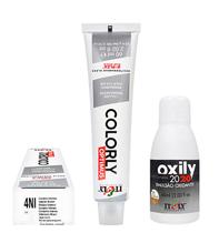 Itely Tinta Colorly 4NI Castanho Intenso 60g + Oxily 20 Volumes 60 ml