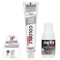 Itely Tinta Colorly 8N Louro Claro 60g + Oxily 20 Volumes 60 ml