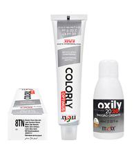 Itely Tinta Colorly Optimus 8TN Louro Claro Avelã 60 ml + Oxily 20 Volumes 60 ml