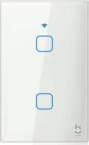 Iterruptor Touch Inteligente Wi-Fi 2 Tecla Alexa Siri TuyI - Branco