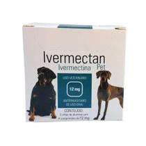 Ivermectan Pet 12mg 20 comprimidos UCBVet Sarna Cães