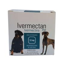 Ivermectan Pet 12mg 4 comp UCBVet Sarna Cães - Descrição marketplace