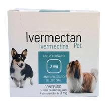 Ivermectan Pet 3mg 20 comprimidos UCBVet Sarna Cães