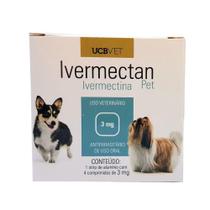 Ivermectan Pet 3mg 4 comp UCBVet Sarna Cães - Descrição marketplace