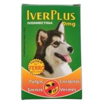 IverPlus 9mg para Cães de 20 a 40kg Anti Vermes, Pulgas, Carrapatos e Sarnas