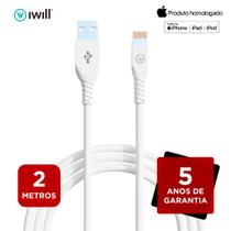 Iwill - cabo iphone/ipad mfi strong 2m - branco